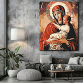 Painting by numbers Mary with child